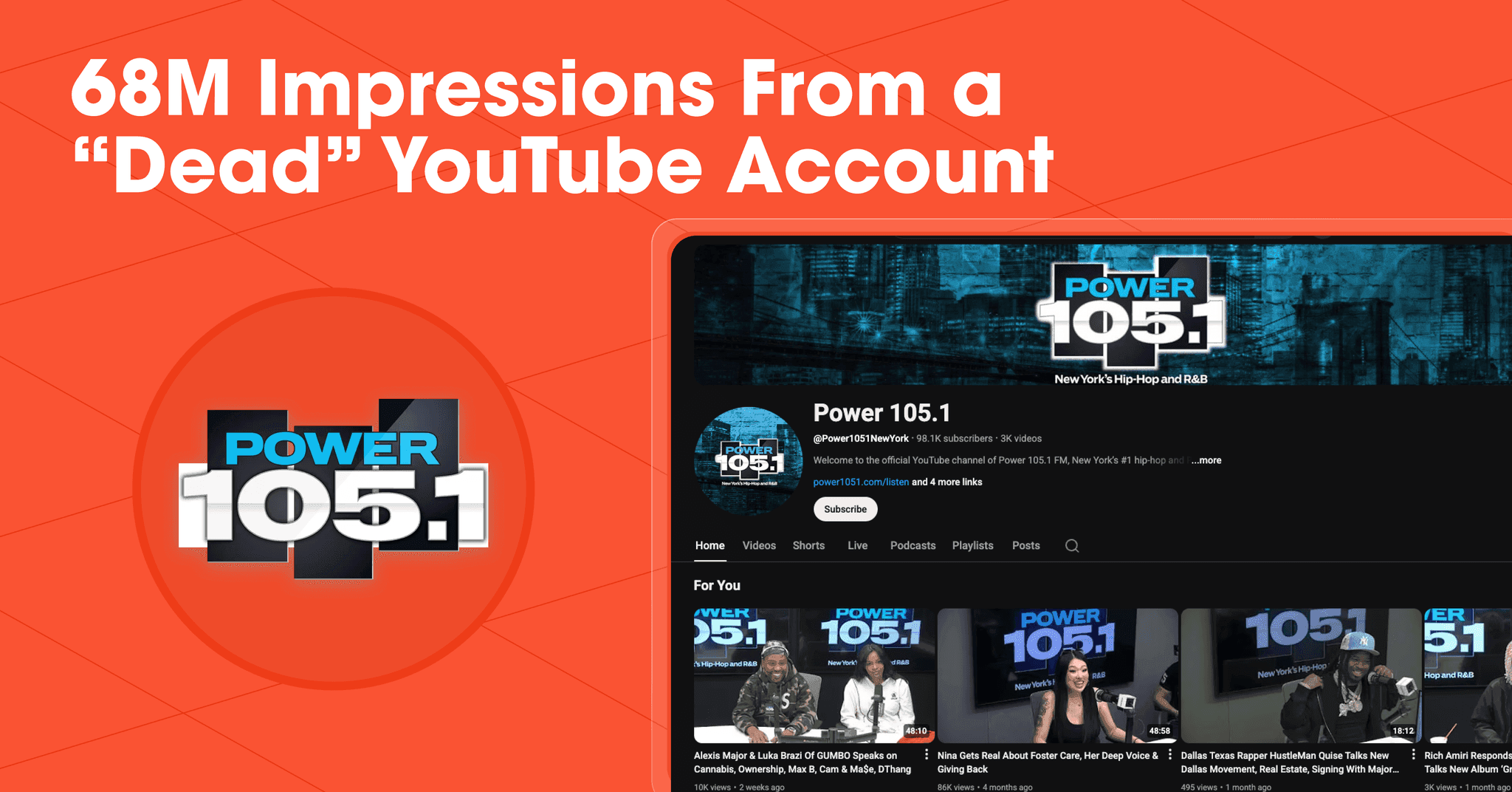 68M impressions from a “dead” YouTube account